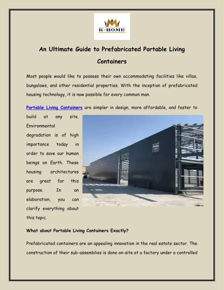 an ultimate guide to prefabricated portable living