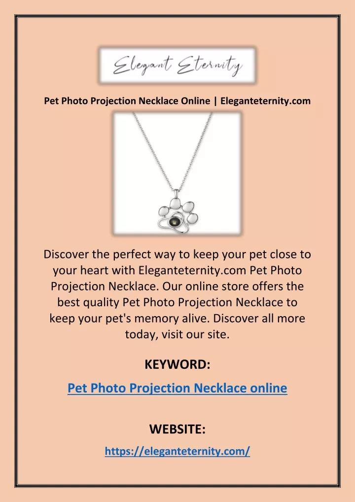 pet photo projection necklace online