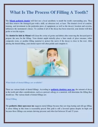 What Is The Process Of Filling A Tooth?