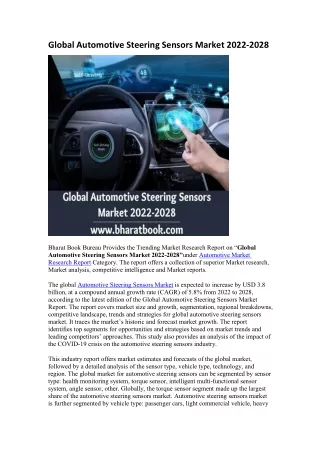 Global Automotive Steering Sensors Market 2022-2028
