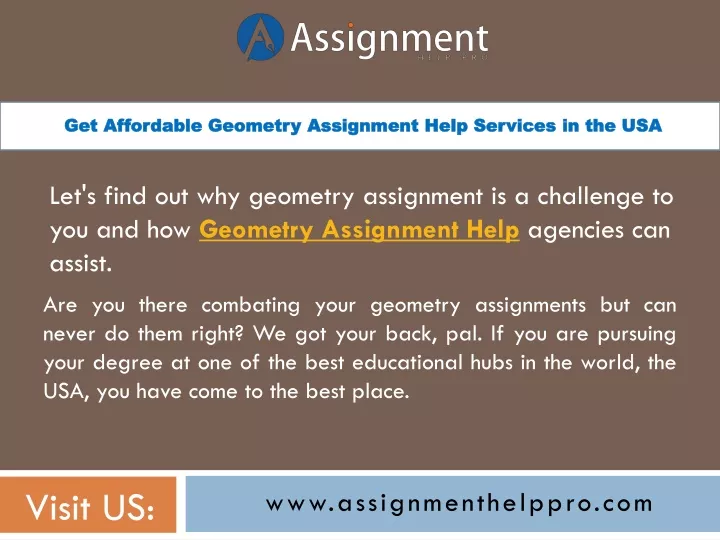 get affordable geometry assignment help services