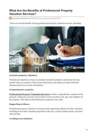 What Are the Benefits of Professional Property Valuation Services