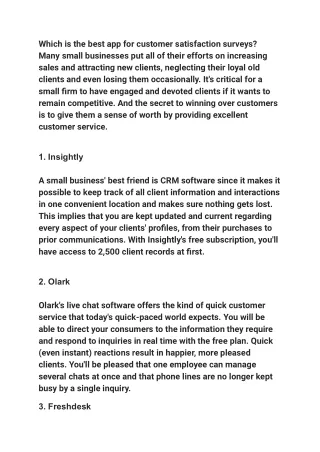 which is the best app for customer satisfaction