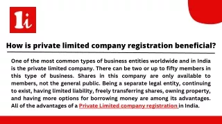 How is private limited company registration beneficial