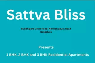 Sattva Bliss Budigere Road Bangalore-E-Brochure