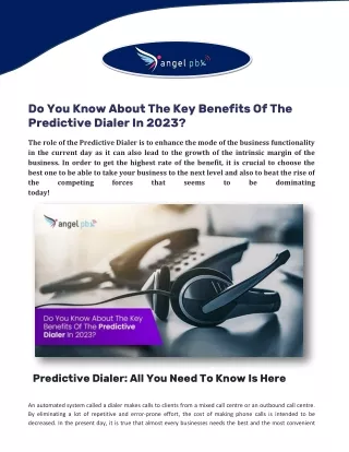 Do You Know About The Key Benefits Of The Predictive Dialer In 2023