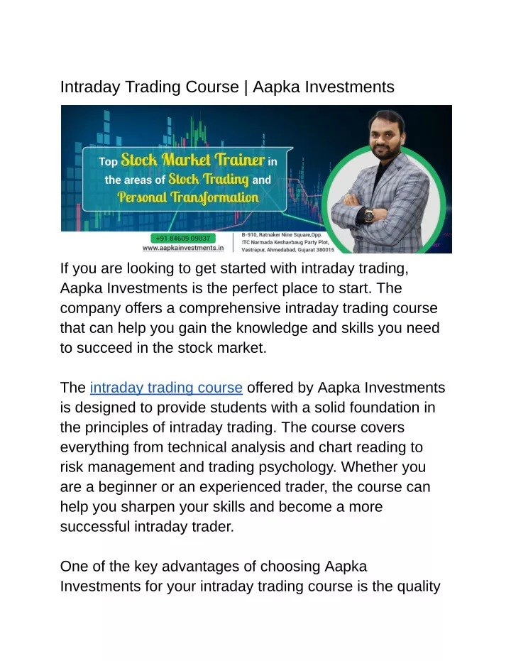 intraday trading course aapka investments