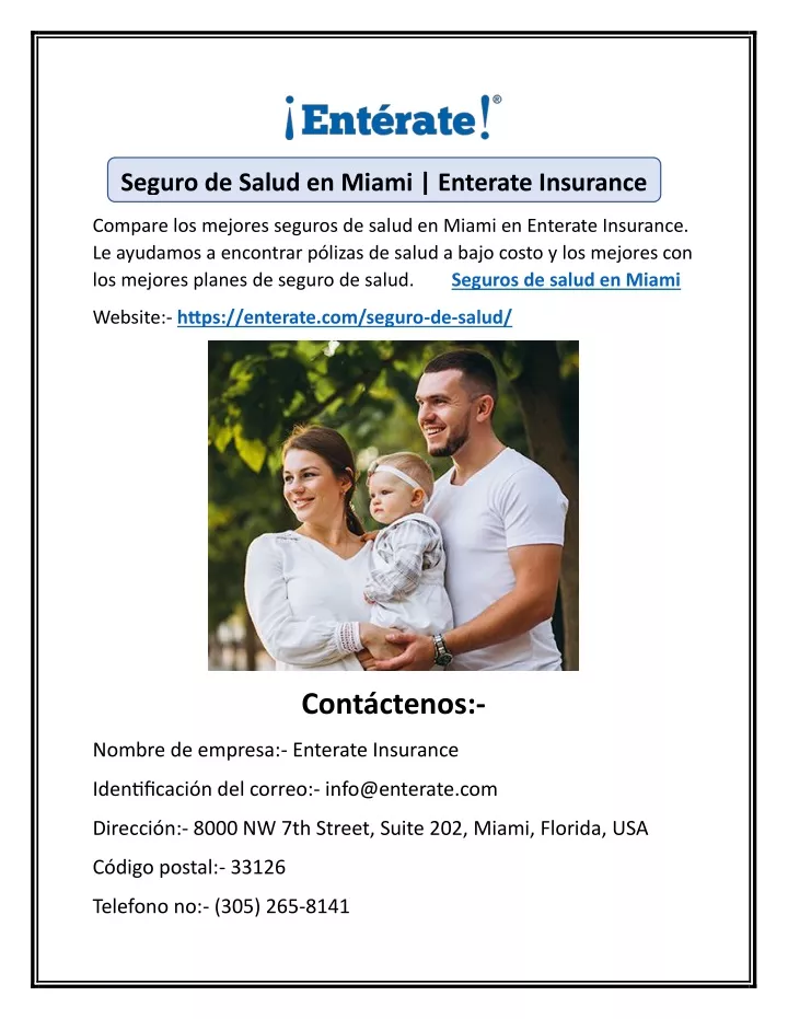 seguro de salud en miami enterate insurance