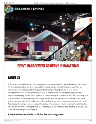 Event Management Company in Jaipur