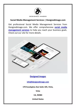Social Media Management Services - Designedimage.com