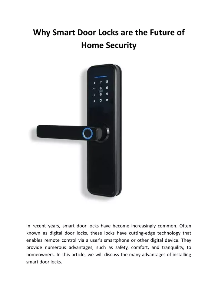 why smart door locks are the future of home