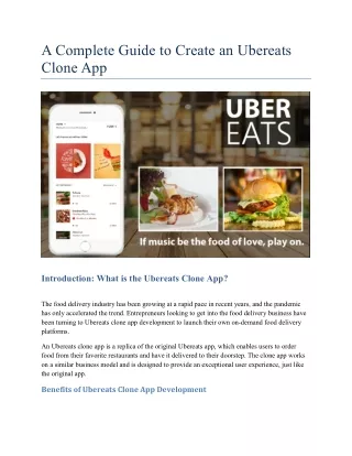 A Complete Guide to Create an Ubereats Clone App
