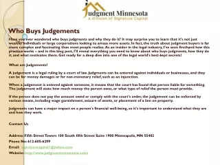 who buys judgements