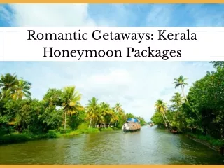 Romantic Getaways: Kerala Honeymoon Packages