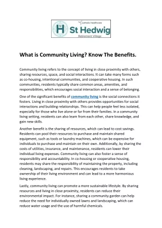 What is Community Living