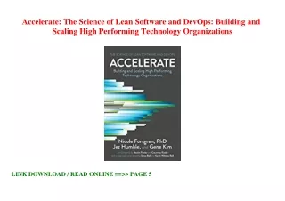((Read_[P.D.F])) Accelerate: The Science of Lean Software and DevOps: Building a