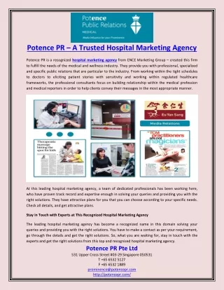 Potence PR – A Trusted Hospital Marketing Agency