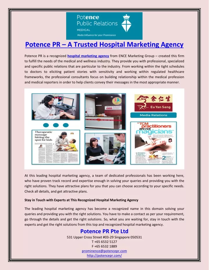 potence pr a trusted hospital marketing agency