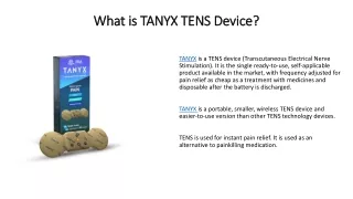 TANYX TENS Device for instant pain relief