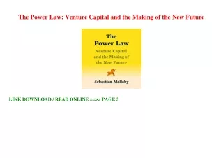 ((Read_[P.D.F])) The Power Law: Venture Capital and the Making of the New Future