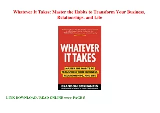 REad_E-book Whatever It Takes: Master the Habits to Transform Your Business  Rel