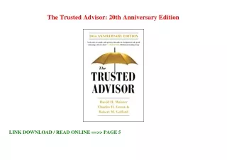 (^KINDLE/BOOK)->DOWNLOAD The Trusted Advisor: 20th Anniversary Edition