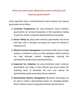 what are some ways blockchain smart contracts can