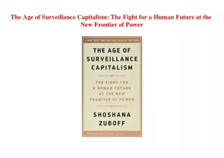 BEST PDF The Age of Surveillance Capitalism: The Fight for a Human Future at the