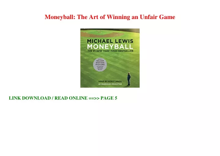 moneyball the art of winning an unfair game