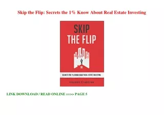 [download]_p.d.f Skip the Flip: Secrets the 1% Know About Real Estate Investing