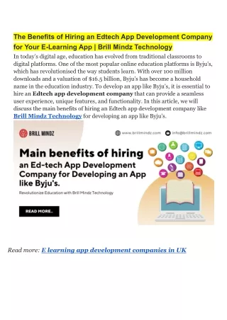 the benefits of hiring an edtech app development