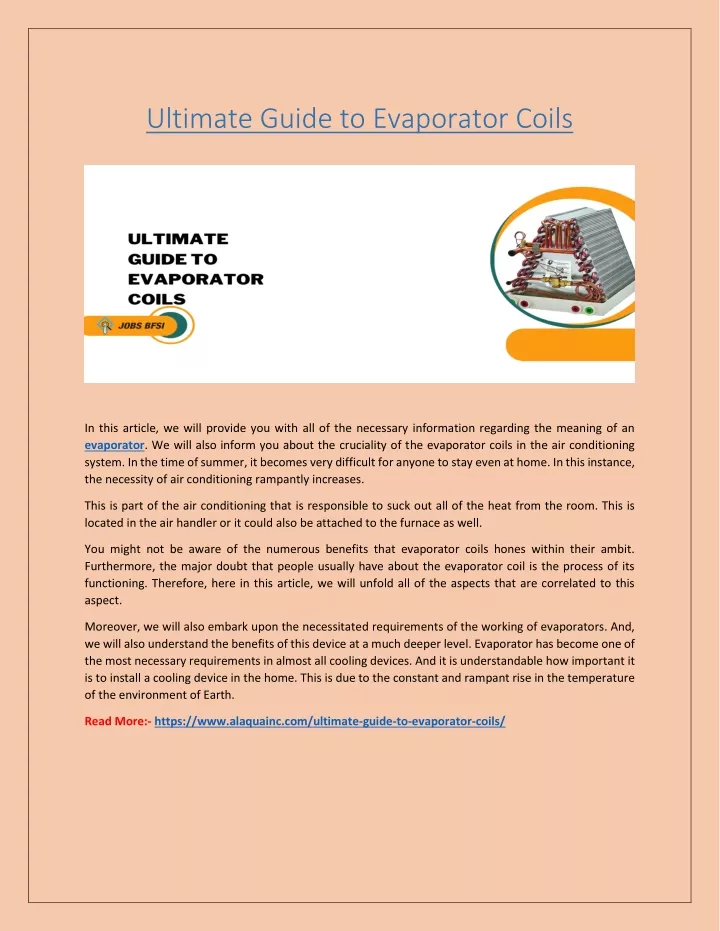 ultimate guide to evaporator coils