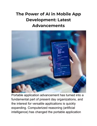 the power of ai in mobile app development latest