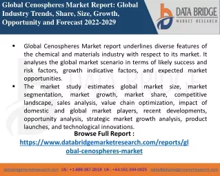global cenospheres market report global industry