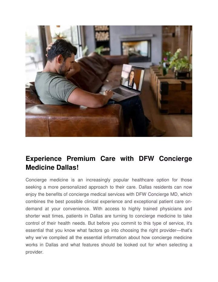 experience premium care with dfw concierge