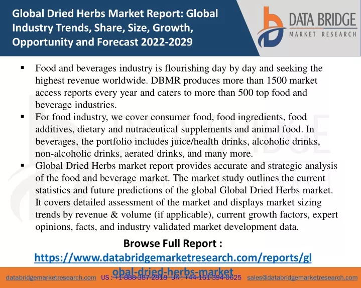 global dried herbs market report global industry