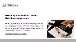 Accounting Companies in London | Majesticaccountants.com