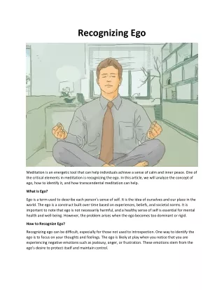 Recognizing Ego