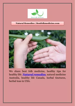 Natural Remedies | Bestfolkmedicine.com
