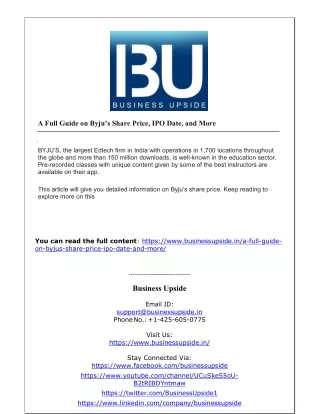 a full guide on byju s share price ipo date