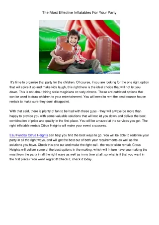 the most effective inflatables for your party