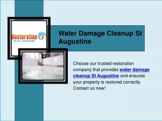 Water Damage Cleanup St Augustine