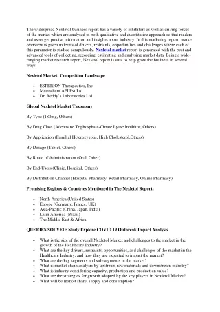 the widespread nexletol business report