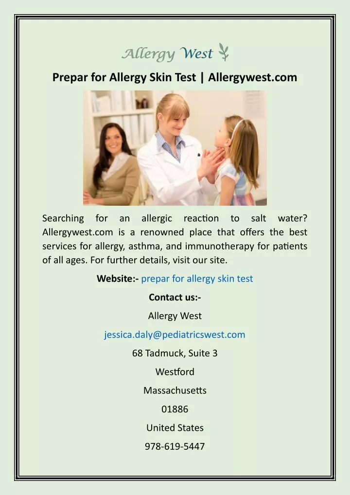 prepar for allergy skin test allergywest com