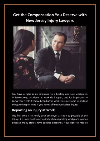 Get the Compensation You Deserve with New Jersey Injury Lawyers