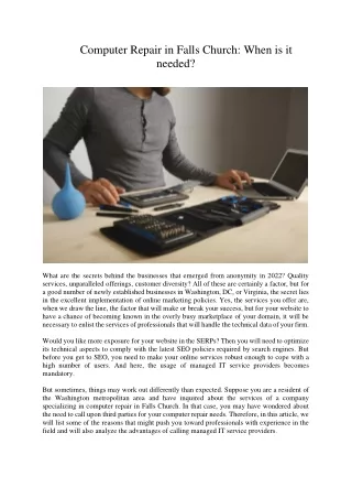 computer repair in falls church when is it needed