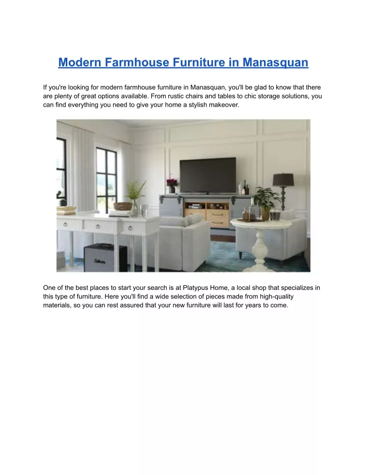 modern farmhouse furniture in manasquan