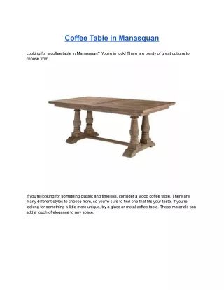 coffee table in manasquan