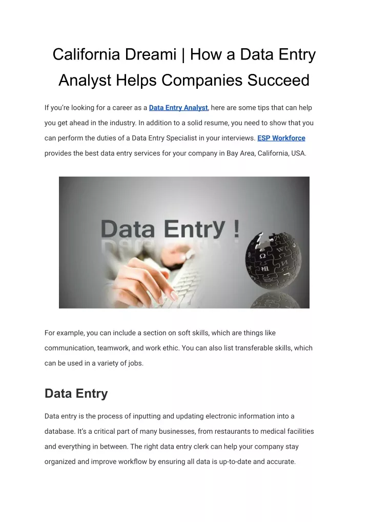 california dreami how a data entry analyst helps