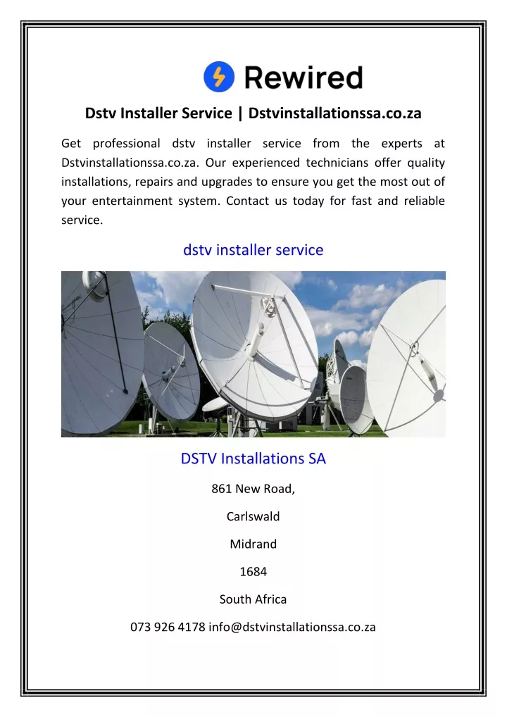dstv installer service dstvinstallationssa co za